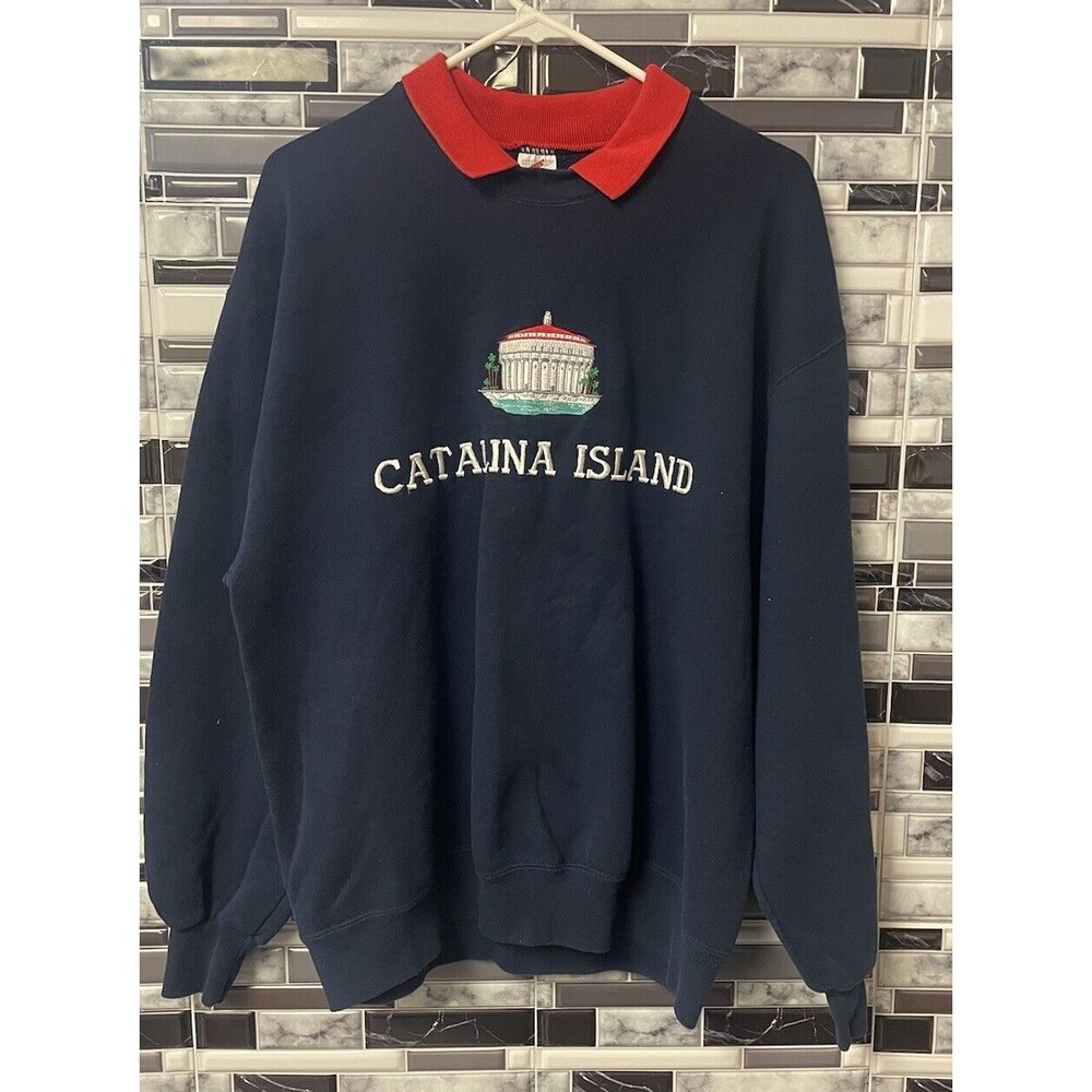 Vintage Jerez’s Super Sweats Catalina Island Crewneck Sweatshirt Blue/Red Size L